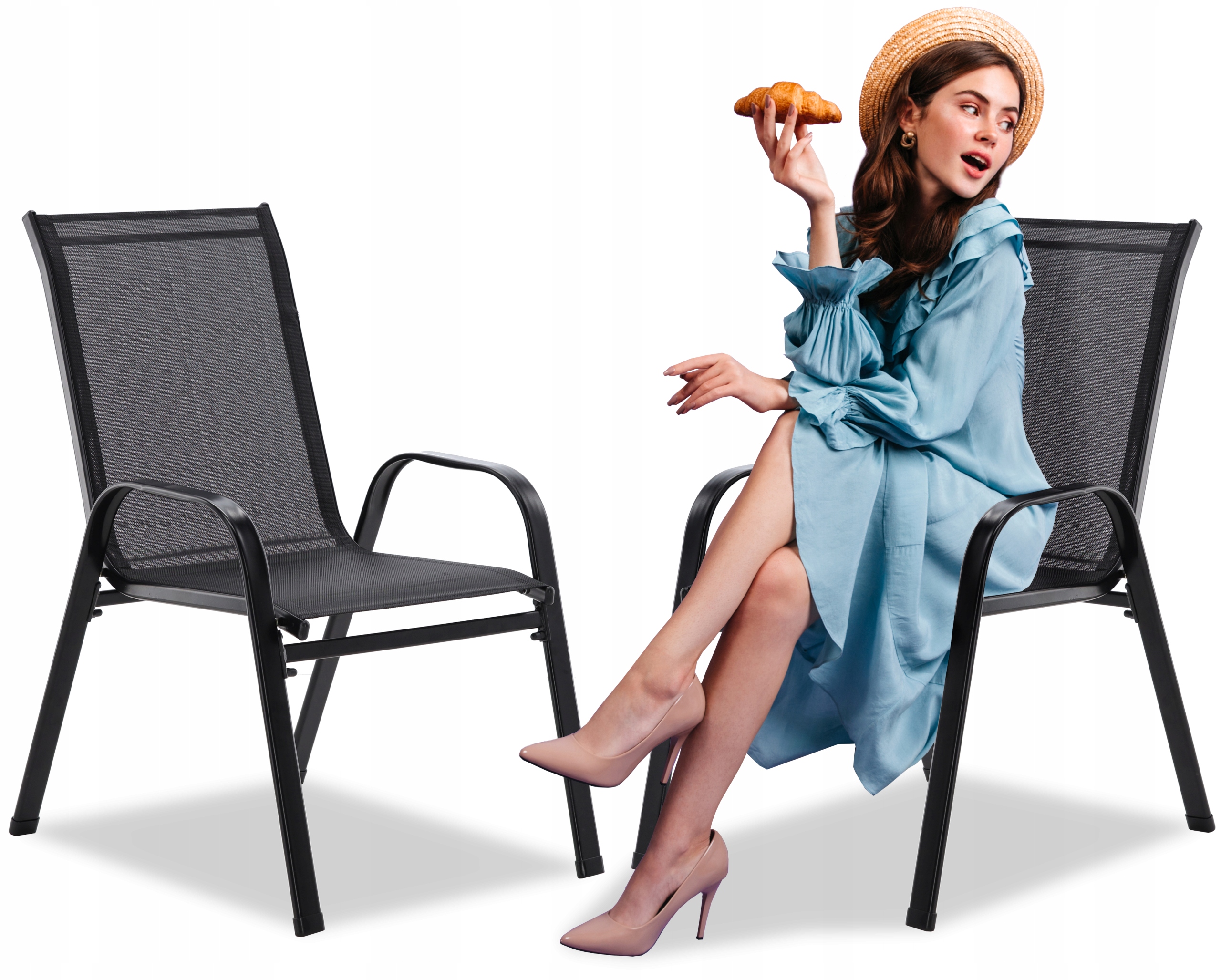 2X KRZESŁO OGRODOWE TARSOWE NA TARAS BALKON 54X70X92CM KOMPLET KOLORY