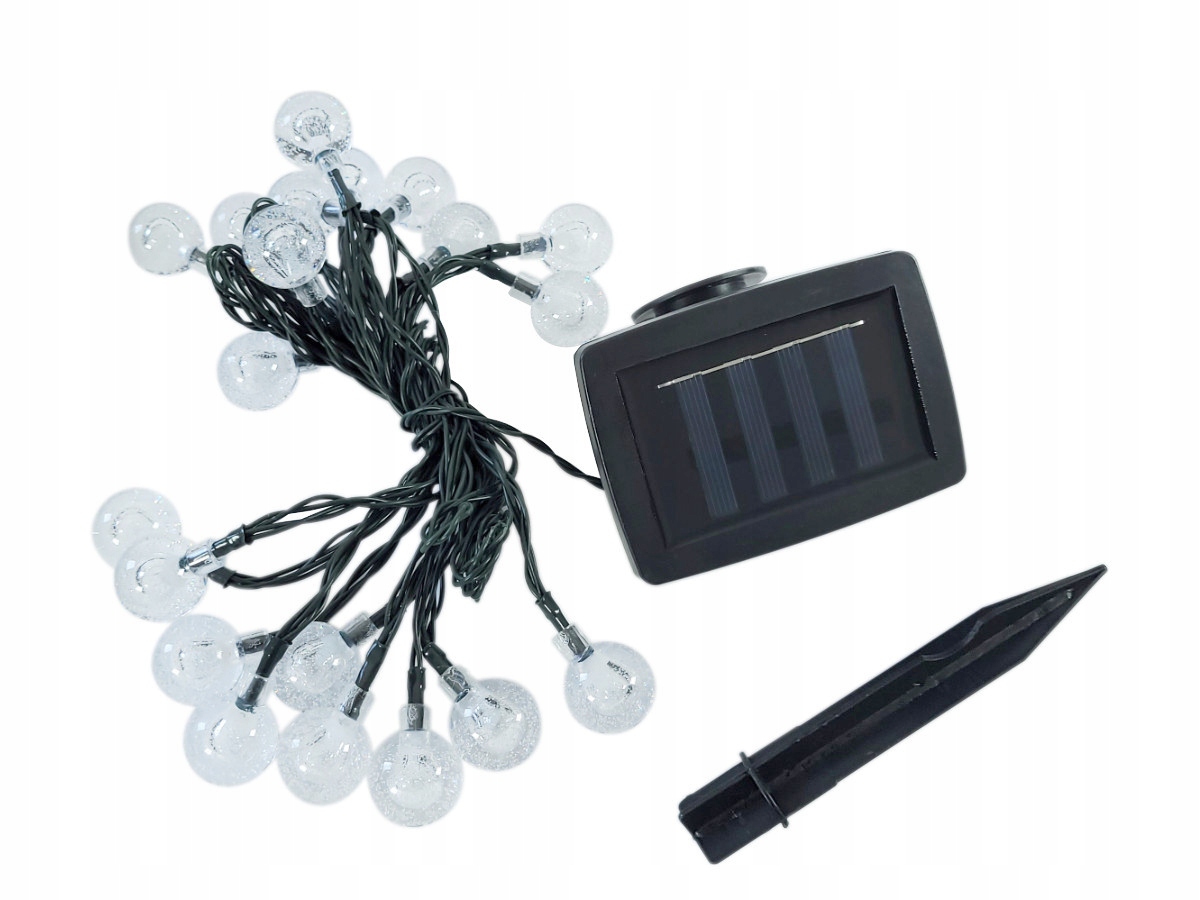 Girlanda Solarna Świąteczna Dekoracyjna na Balkon Taras Lampki Kulki Długość 485 cm