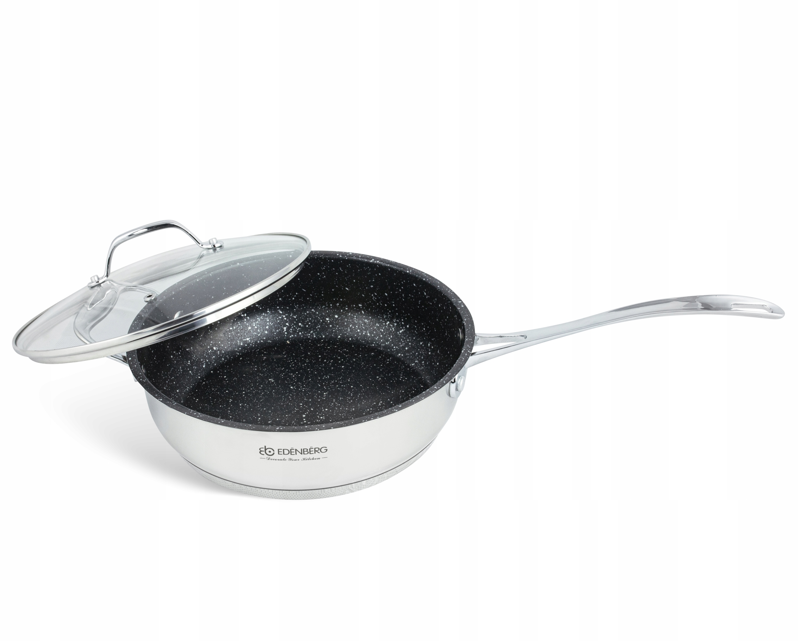 ZESTAW 12 EL. GARNKÓW INOX EDENBERG 2118 INDUKCJA Kolor srebrny