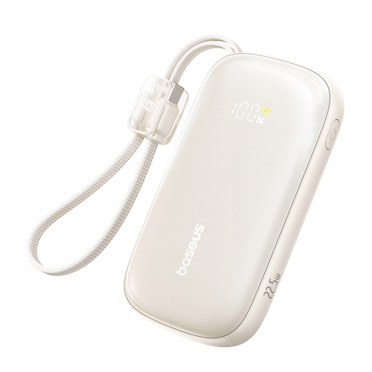 Powerbanka 10000MAH 22.5W Kabelem S Vodítkem Enerfill FC21 Qpow 3 Ultra Béžová