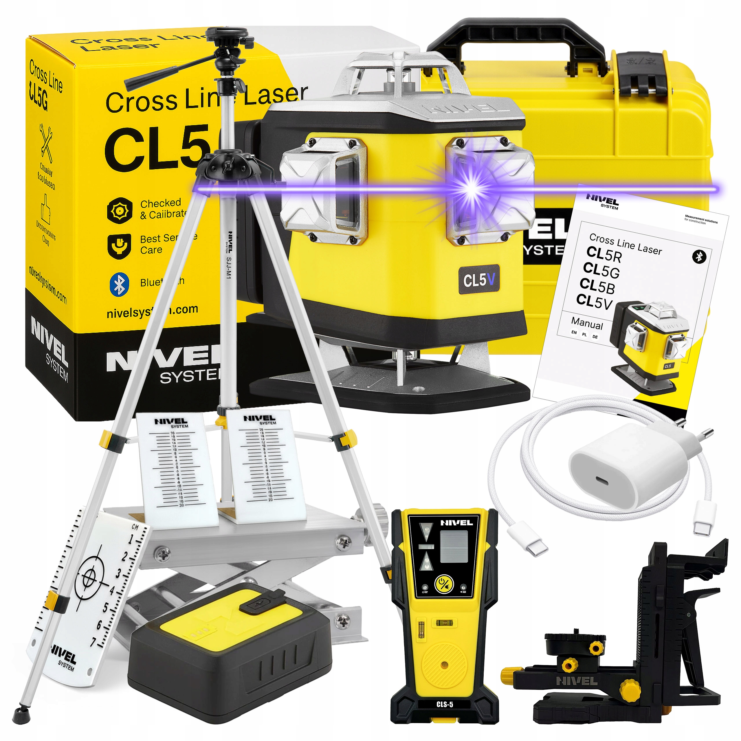 Laser krzyżowy NIVEL SYSTEM CL5V z fioletową wiązką