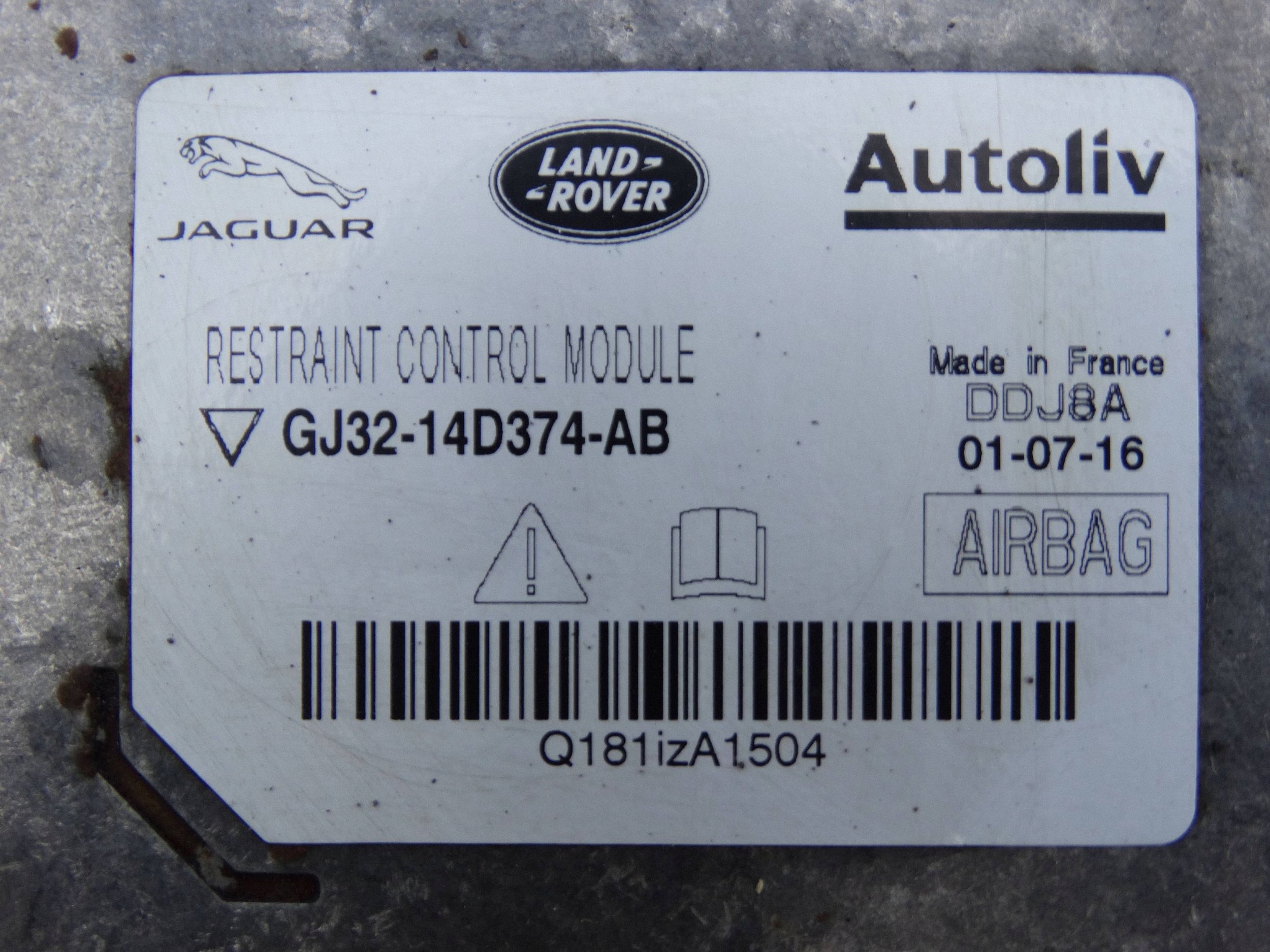 Centralina airbag Land Rover Range Rover Evoque e L538 GJ32-14D374-AB