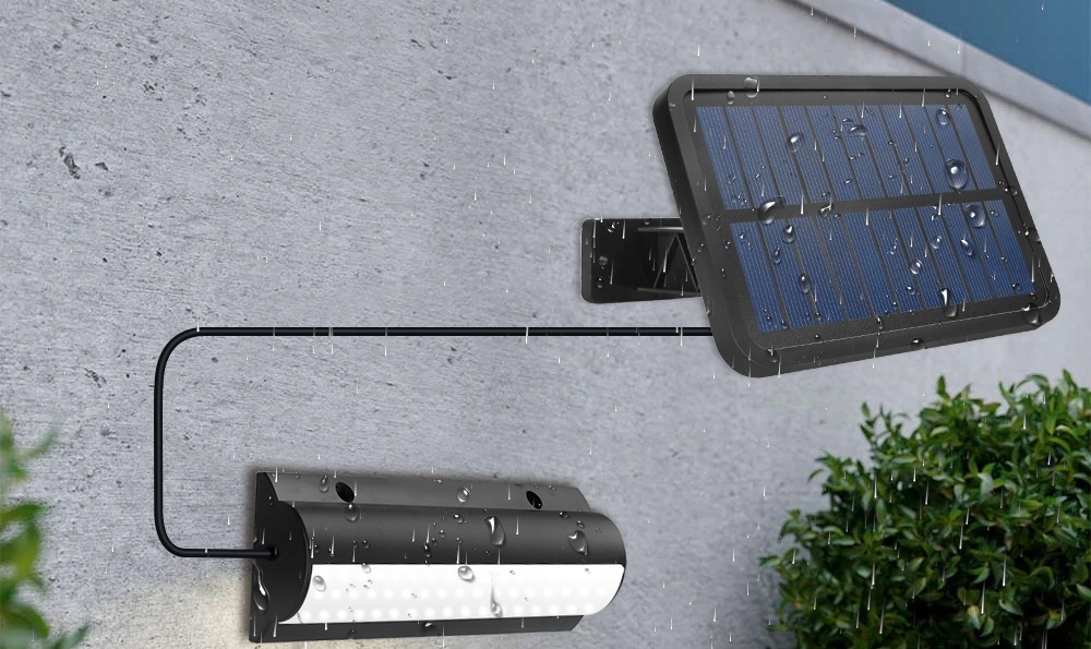 SOLARNA LAMPA CZUJNIK OGRODOWA ZEWNĘTRZNA ŚCIENNA Zasilanie solarne