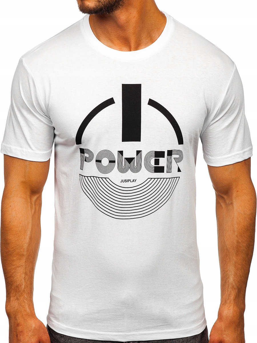 

T-shirt Męski Koszulka Biała 0011 Rozmiar_l