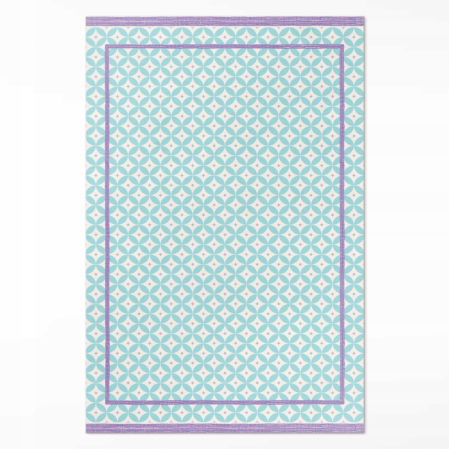 Vinylový koberec do kancelárie, rámu a kruhu, imitácia farebnej tkaniny, 120 x 180 cm