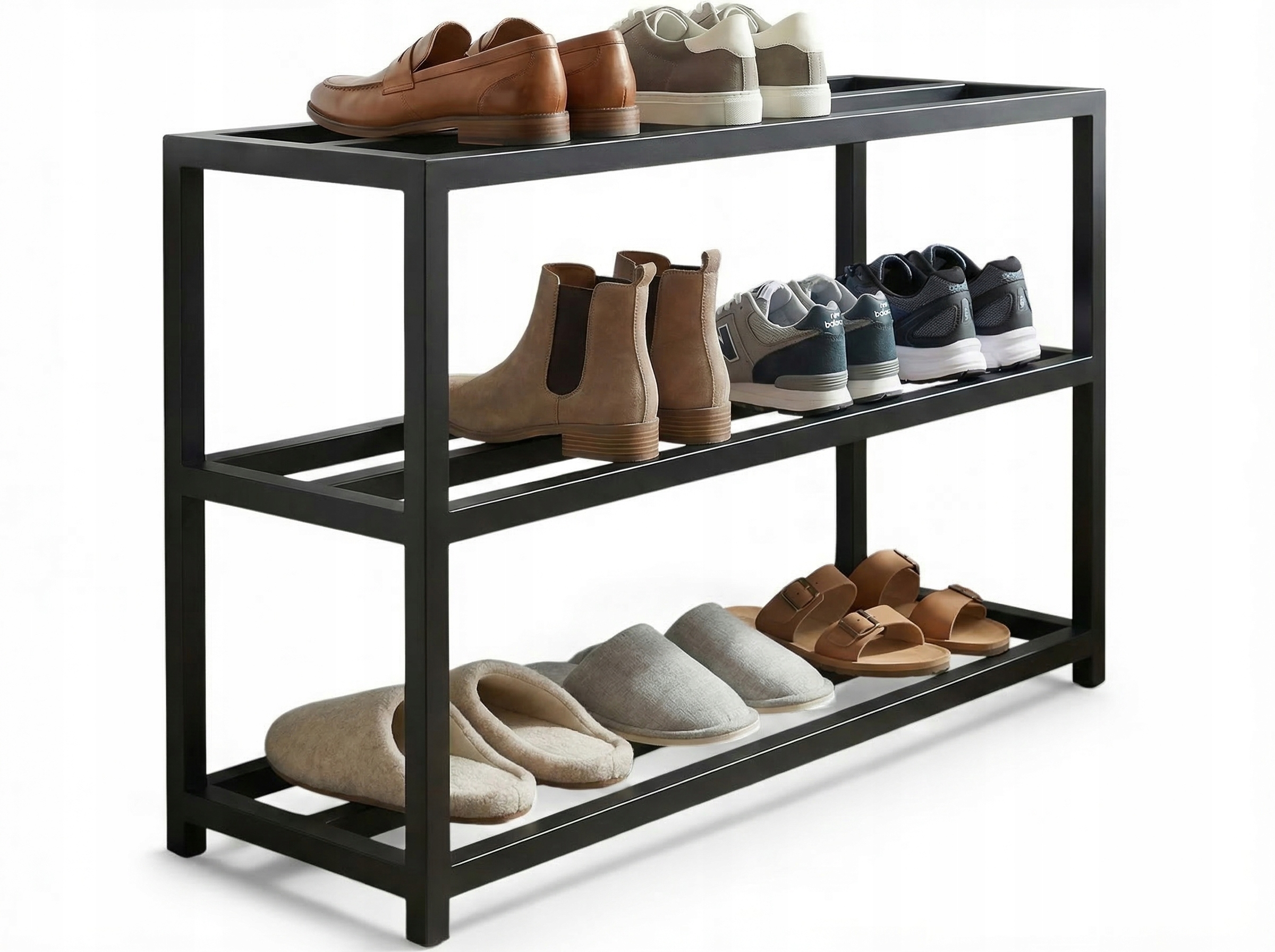 Stojanová skrinka na topánky 3-úrovňová Loft Industriálny organizér 55 cm