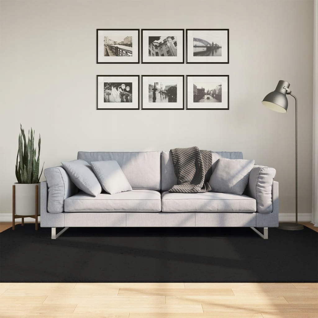 vidaXL Koberec Huarte s krátkym vlasom, čierny, 160 x 230 cm