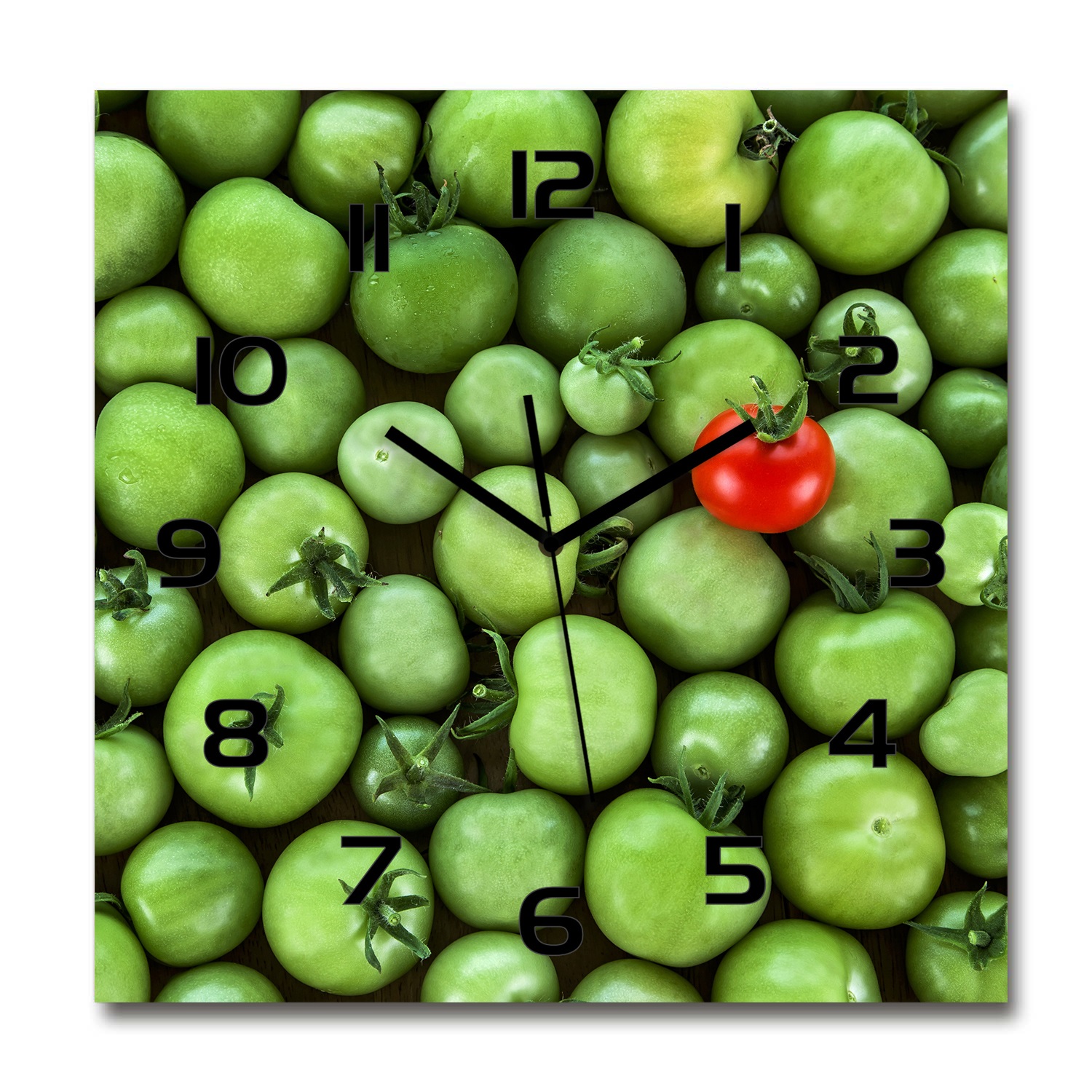 

Duży szklany zegar ścienny Dojrzały pomidor 60x60