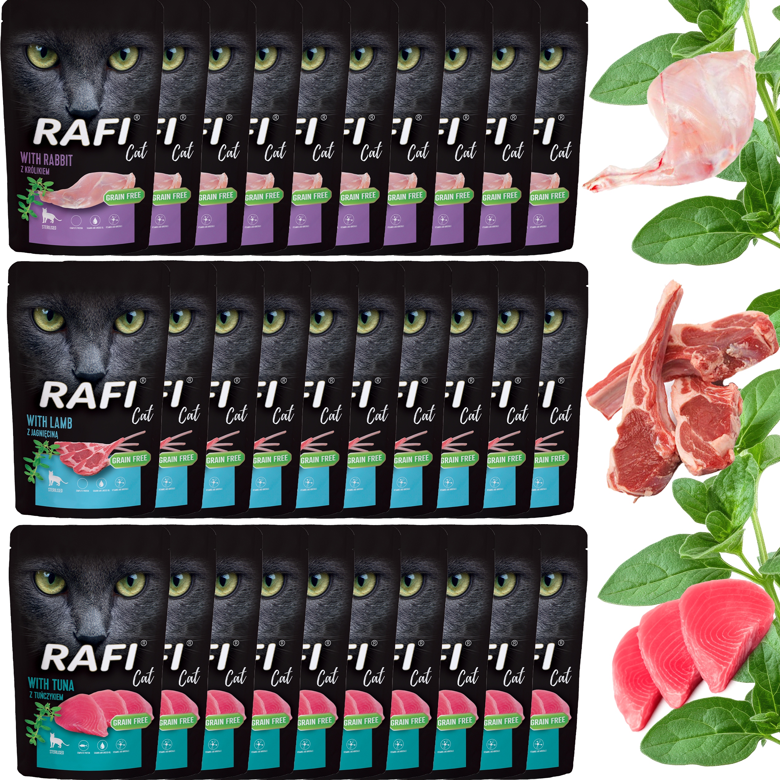 Rafi Paštika Krmivo Kočka Sterilizovaná Dolina Noteci MIX Chutí 100 g x 30 ks