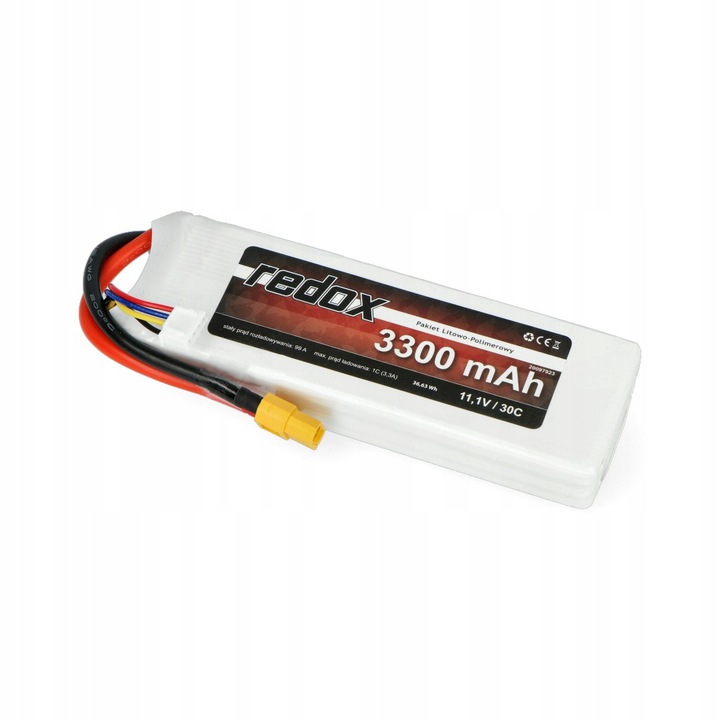 

Bateria Li-po 7,4V 2S 3300mAh 99A 30C Redox