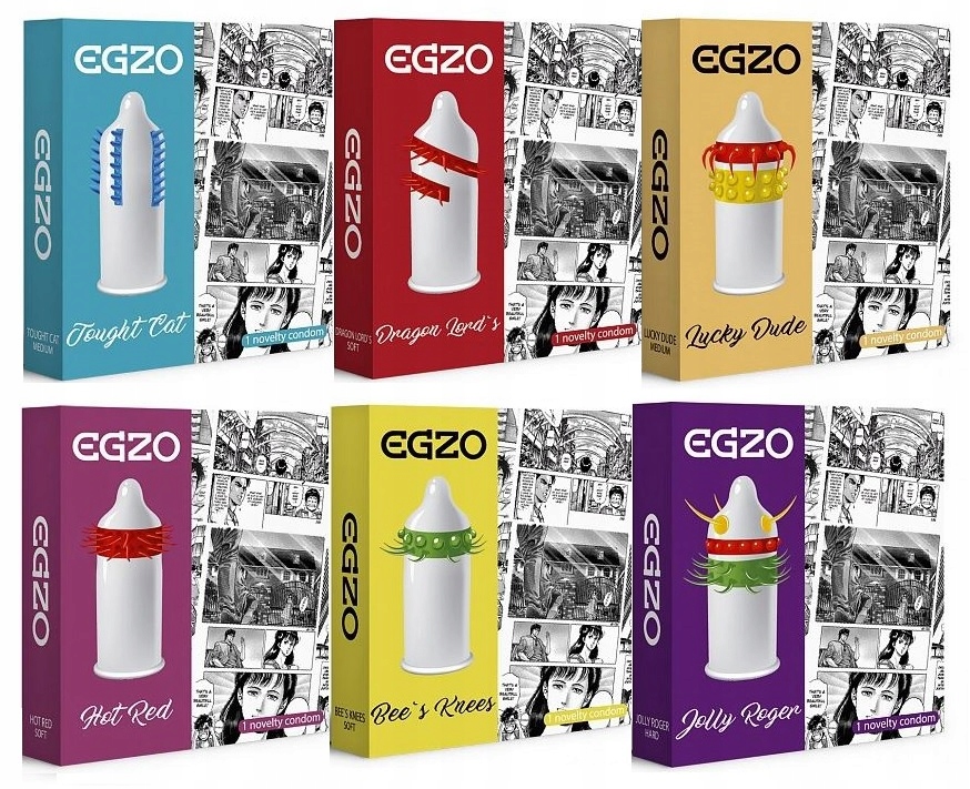 

Egzo Prezerwatyw Mix 6szt Wypustki Kolce Zestaw