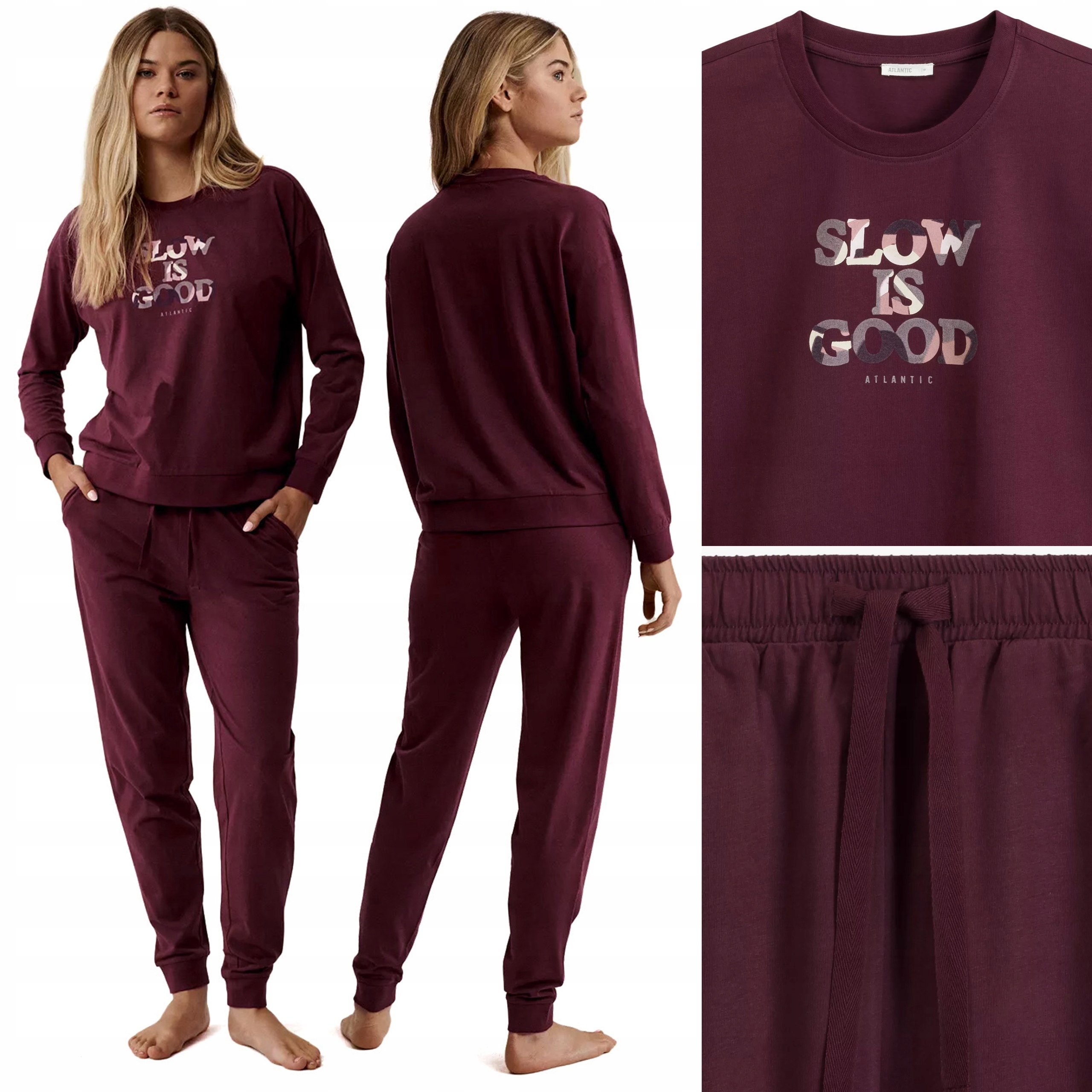 Dámské teplákové pyžamo Atlantic NLP-499 Domácí komplet 100% Bavlna XXL