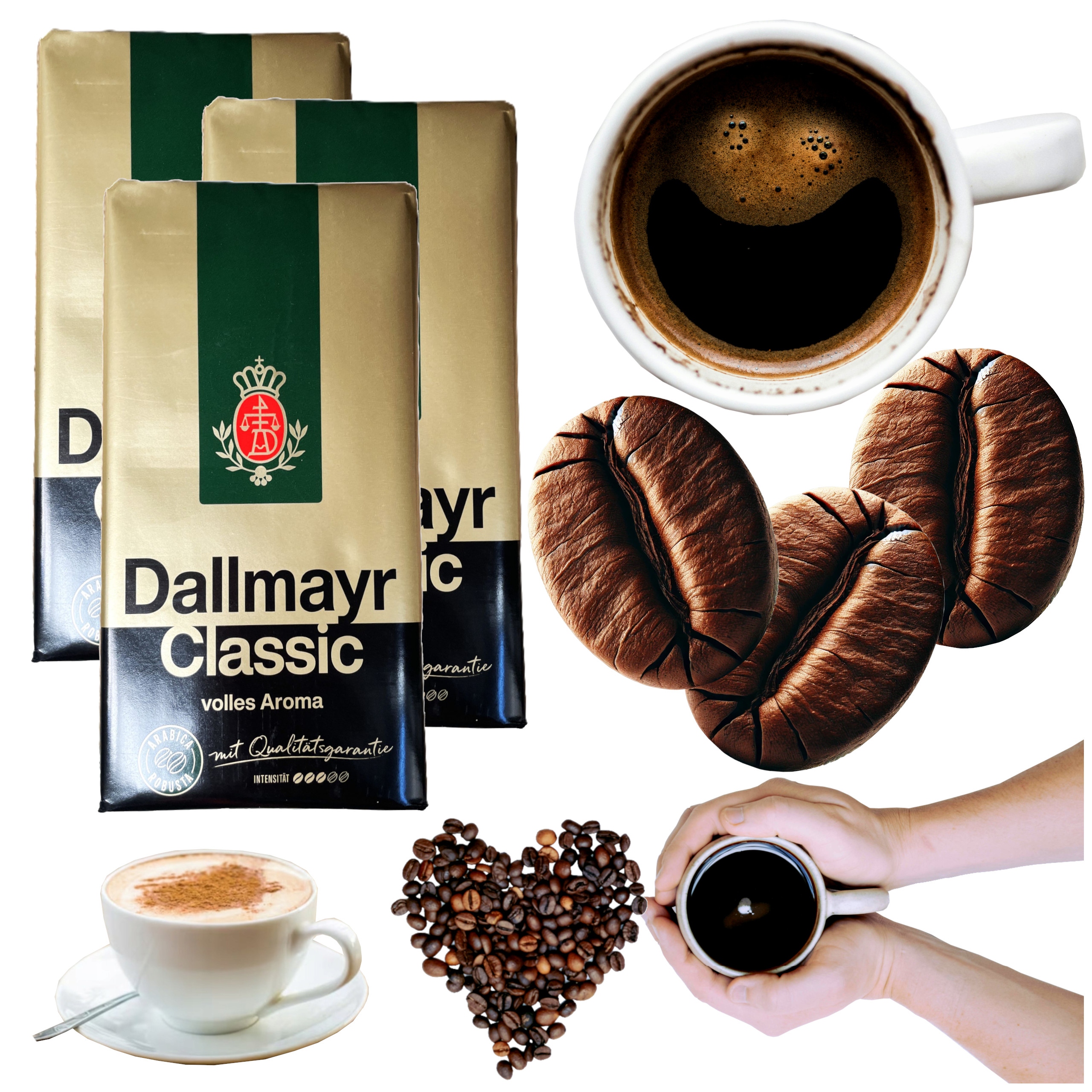 Kawa mielona Dallmayr 3x500g Classic Arabica 100% tradycyjna palona 1,5 Kg