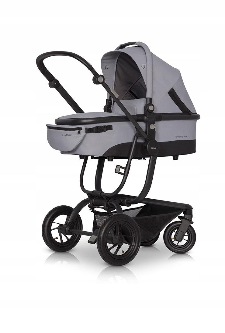 EasyGo Soul Wózek 1w1 z samą gondolą FOLIA + NERKA Kolor Odcienie szarości i srebra