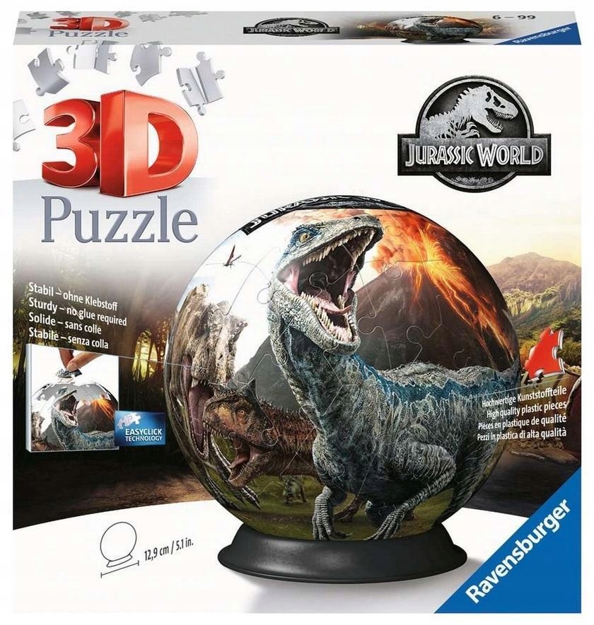 PUZZLE 3D 72 KULA JURASSIC WORLD, RAVENSBURGER