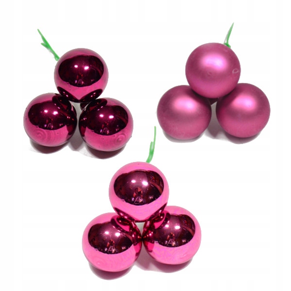 

Bombki szklane drucik odcienie fuksji 2 cm/ 36