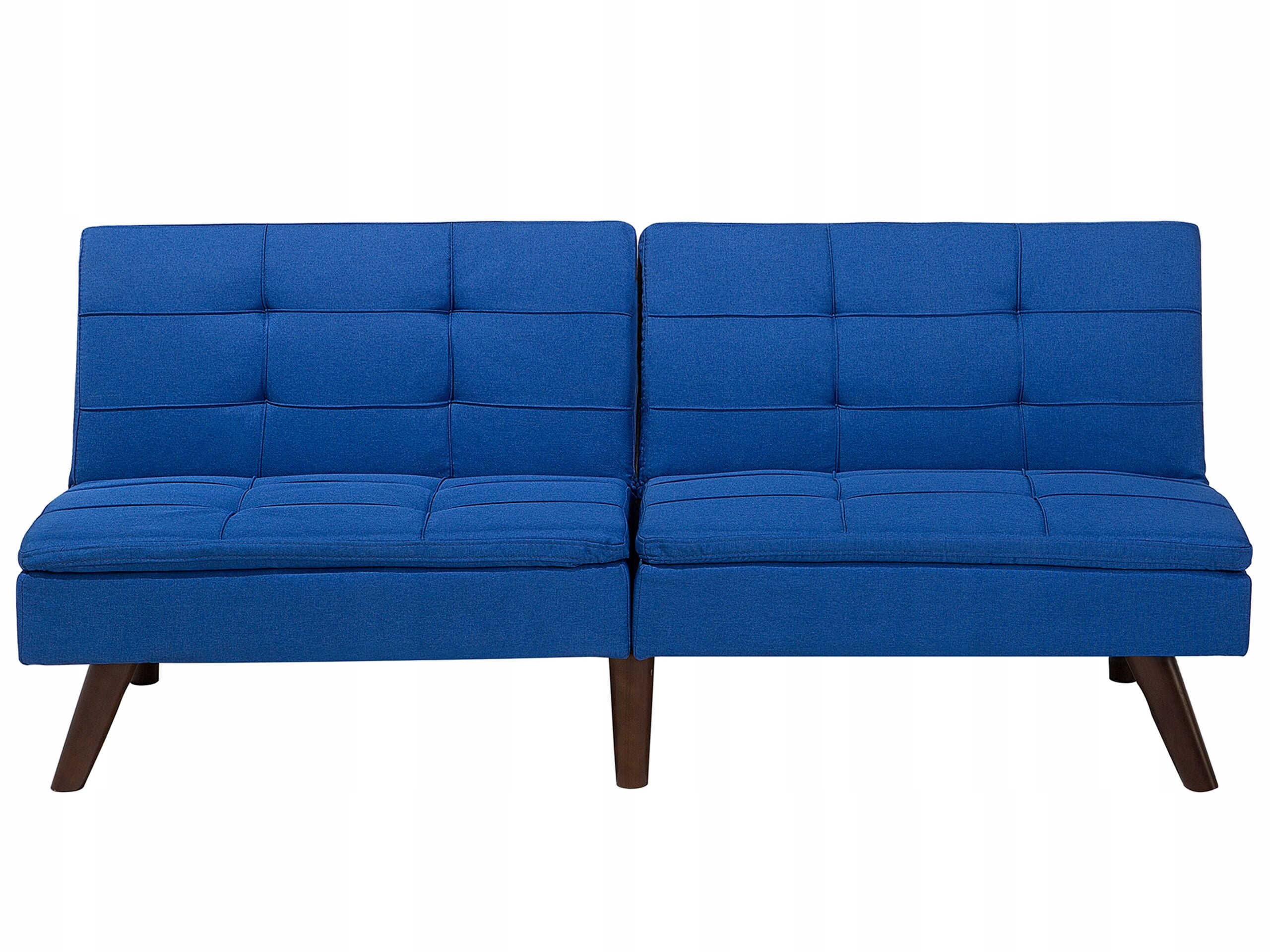 Sofa kanapa rozkładana pikowana kobaltowa