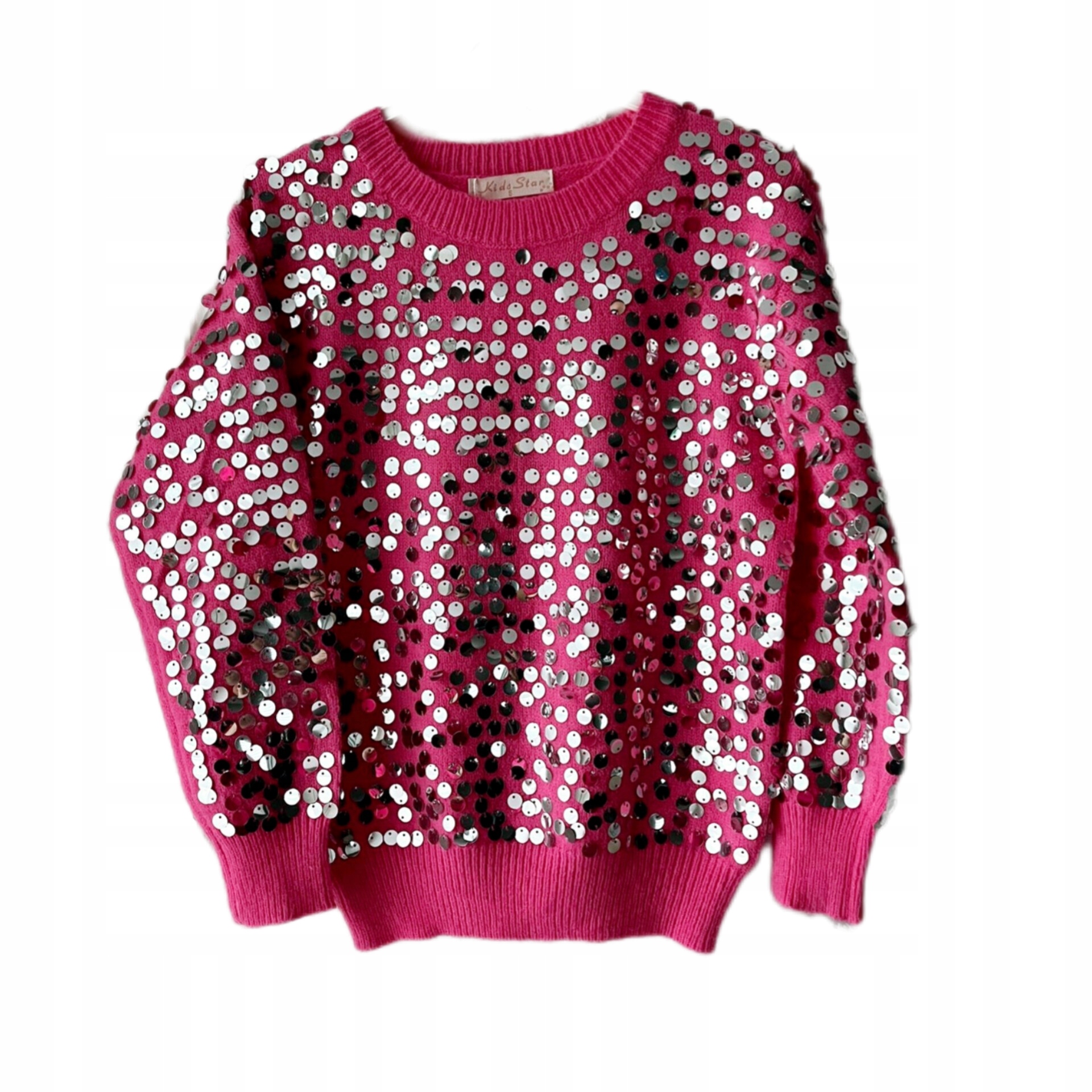 Sweter z cekinami dla dziewczynki różowy 10 lat Rozmiar (new) 140 (135 - 140 cm)