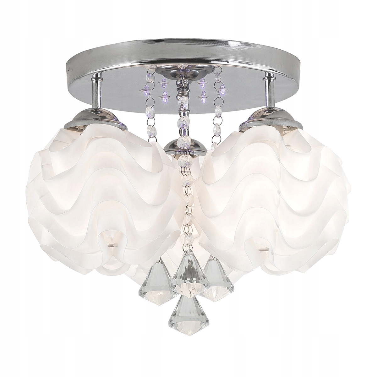 Dekorativní stropní svítidlo Sada, horní osvětlení stříbro a křišťál do obývacího pokoje