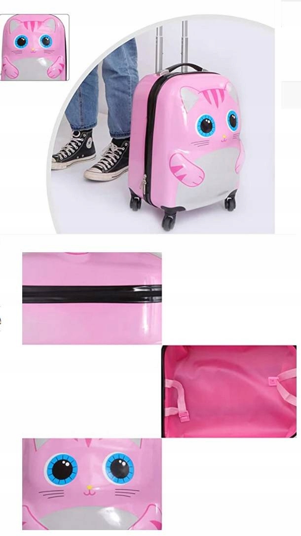 KOT KOTEK DZIECIĘCA WALIZKA DZIECI BAGAŻ KABINOWA 3D Marka MPMAX