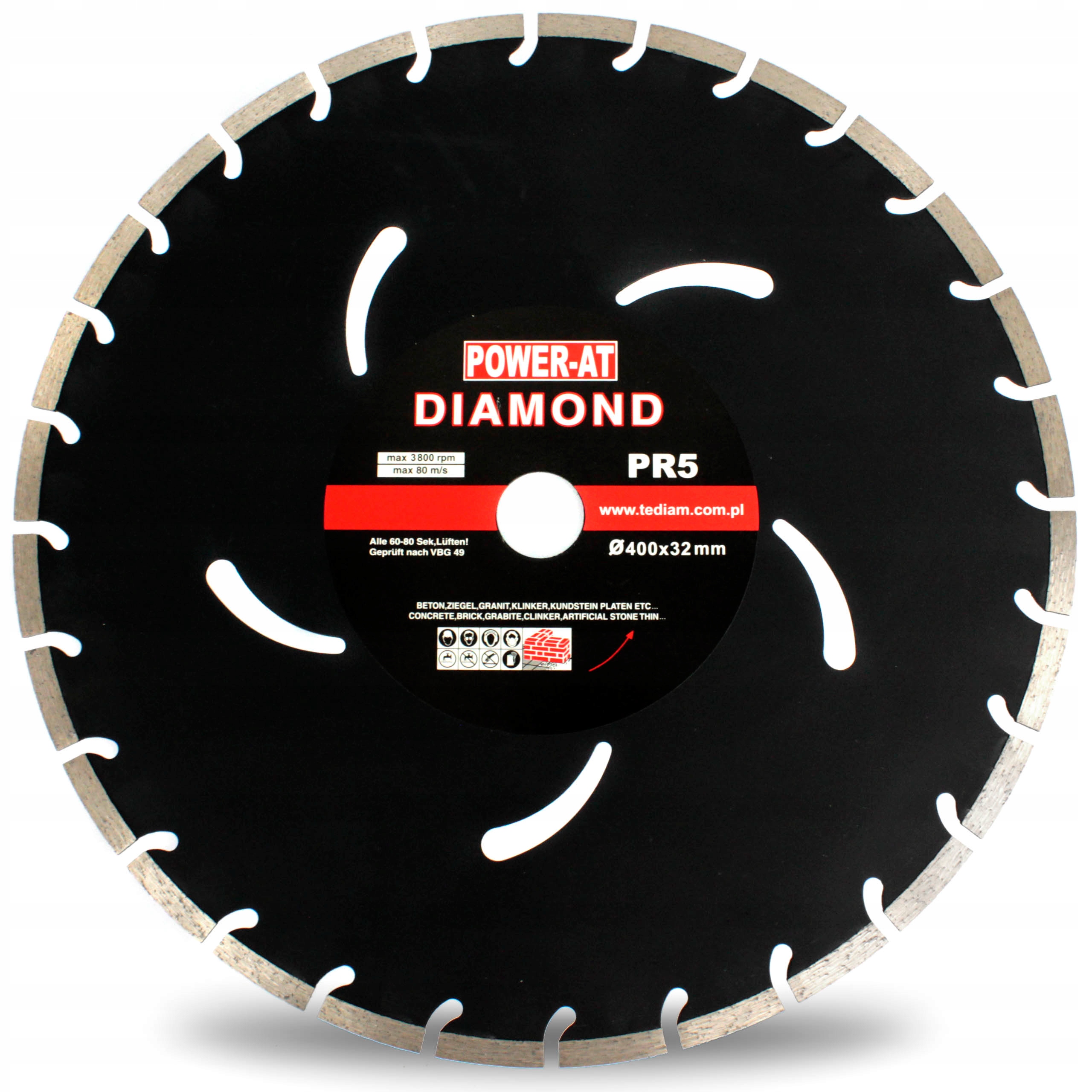 

Tarcza Diamentowa Segment Betonu Kostki 400/32 mm