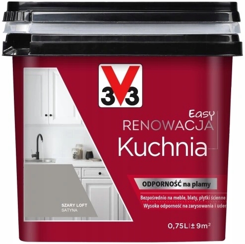 

V33 Farba Renowacyjna Do Kuchni Szary Loft 0,75L
