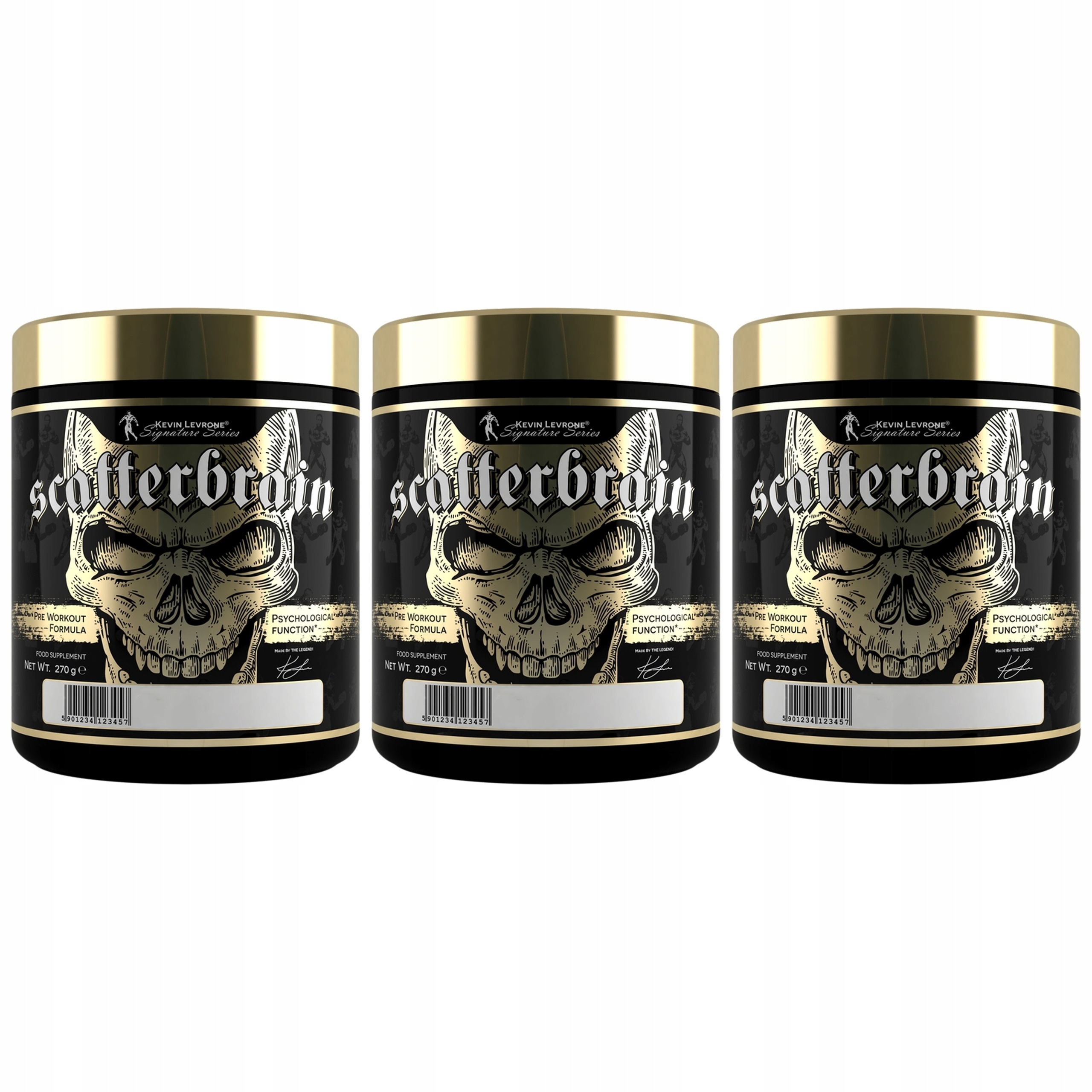 3x Kevin Levrone Scatterbrain 270g Předtréninková Sada