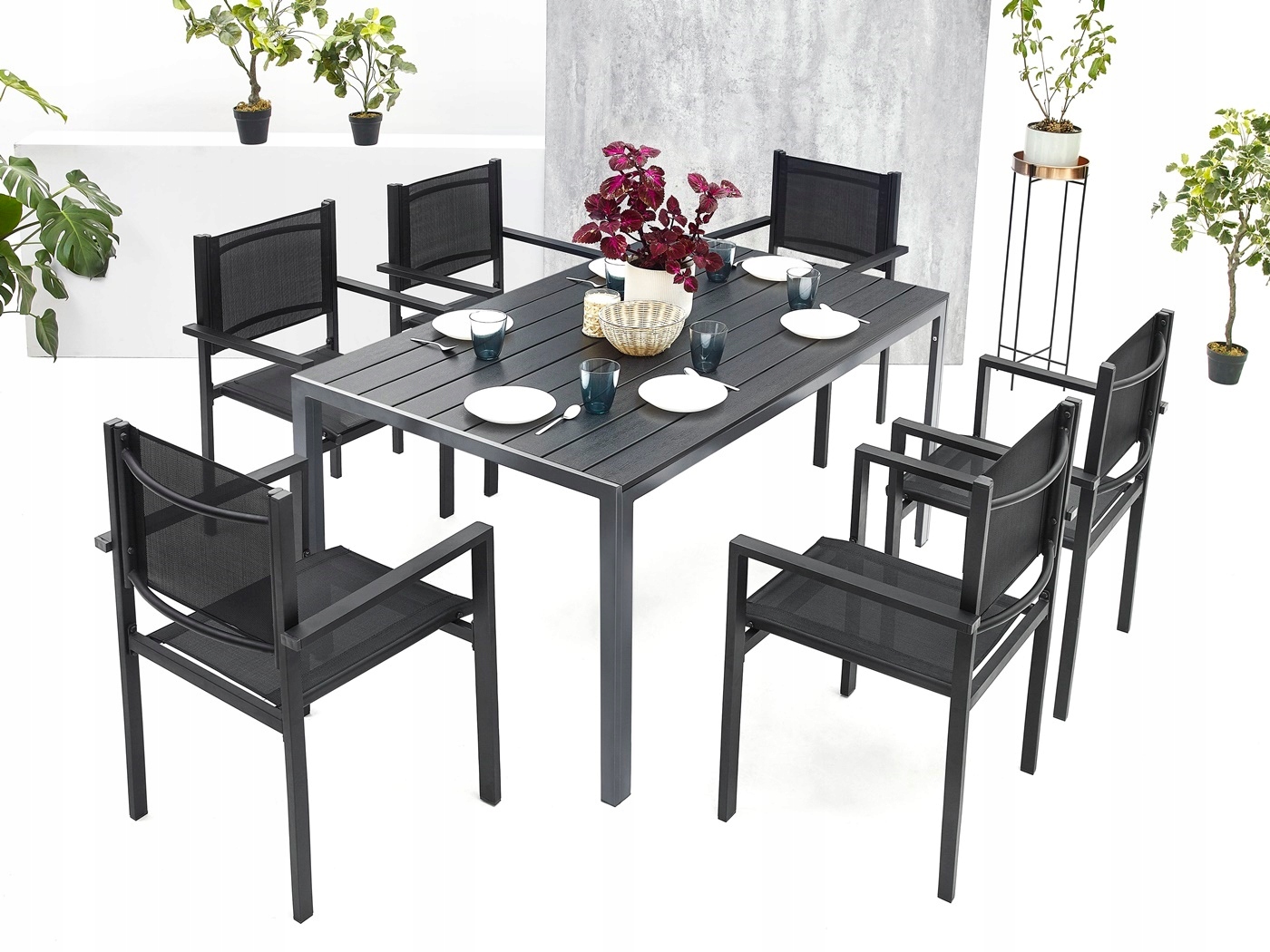 MEBLE OGRODOWE ZESTAW STÓŁ 6+1 NA TARAS BALKON Kod producenta Zestaw mebli