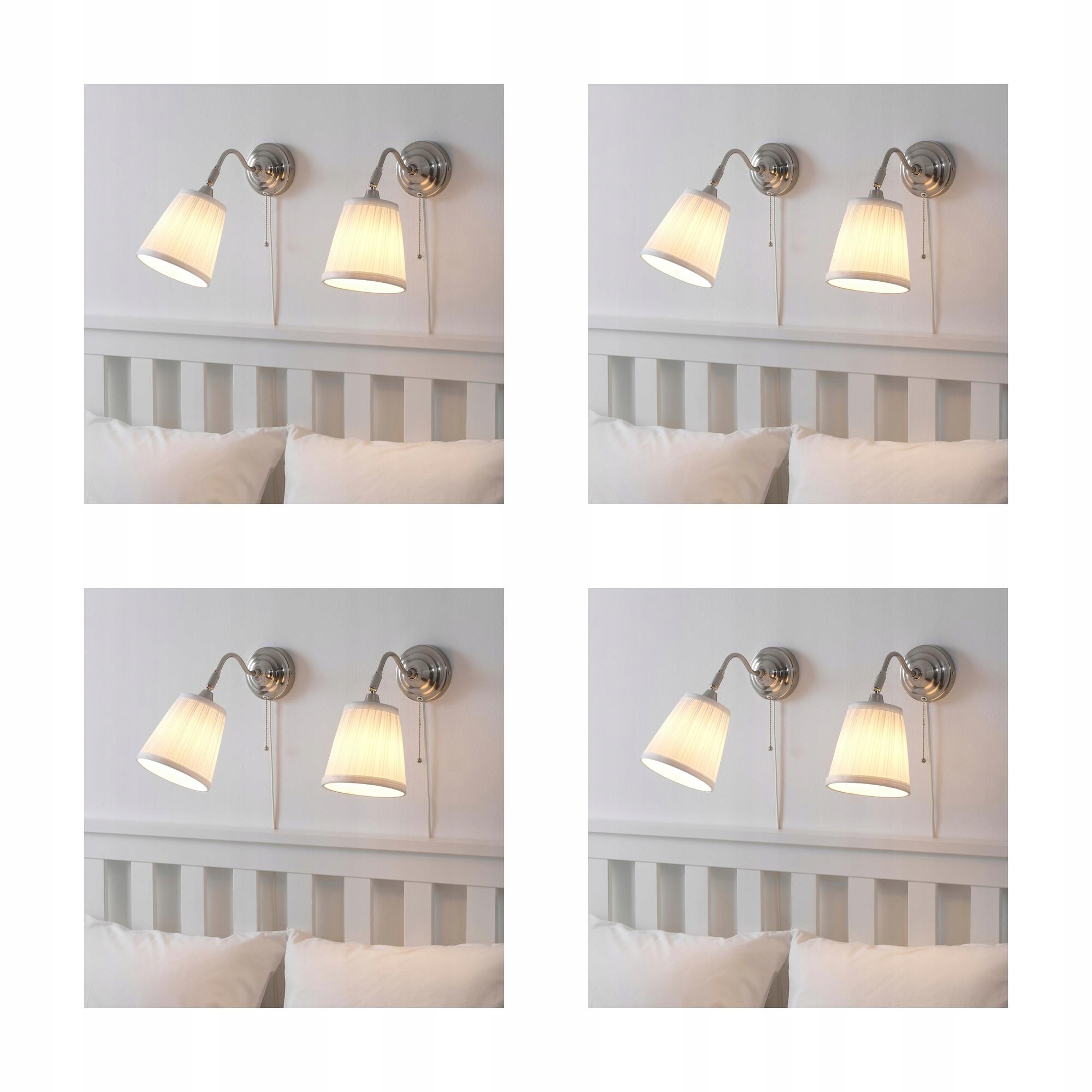4 szt. Arstid Lampa ścienna niklowano/biały