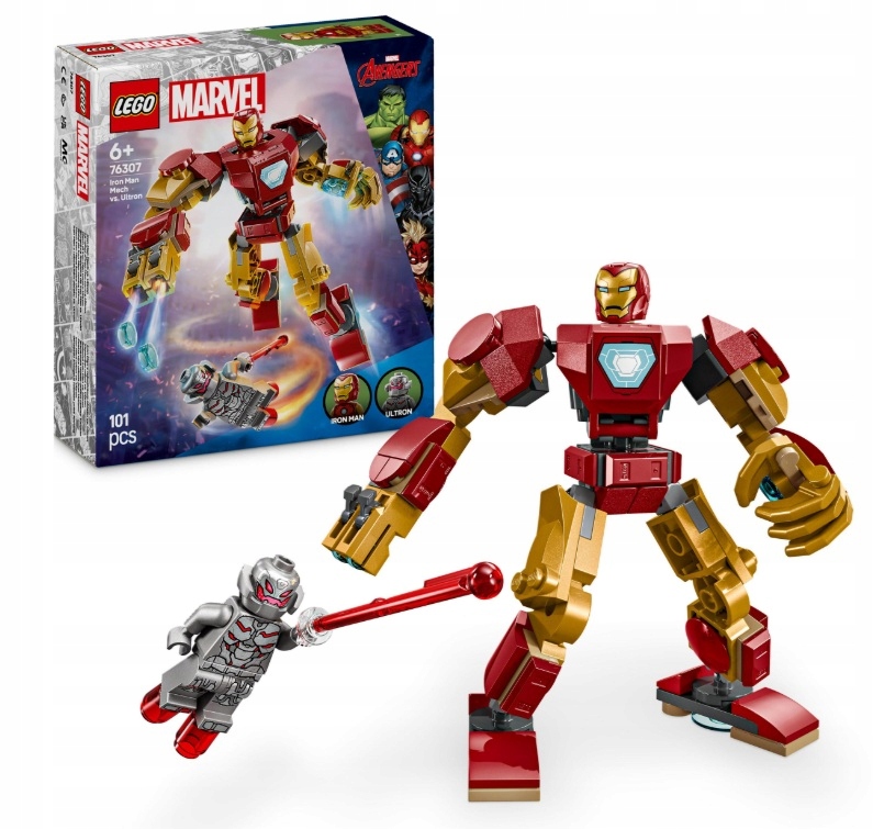 Klocki Lego 76307 Marvel Mech Iron Mana Kontra Ultron Zestaw