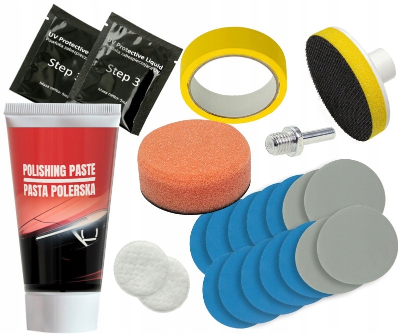 Zestaw Do Regeneracji Renowacji Polerowania Lamp Reflektorów Samochodowych