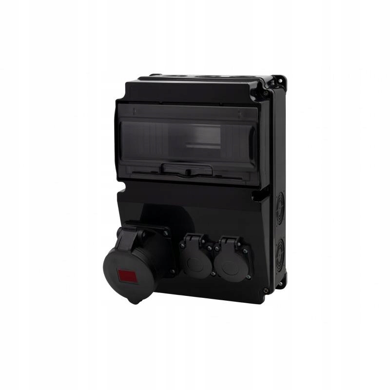 Rozvaděč černý Lago 10M Scenic – přímá zásuvka 32A/5P, 2x230V F3.2664