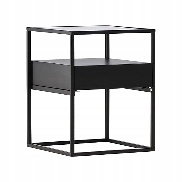 Venture Design Stolik kawowy Fortaleza, czarny, szklany blat, D40xW40xH51cm