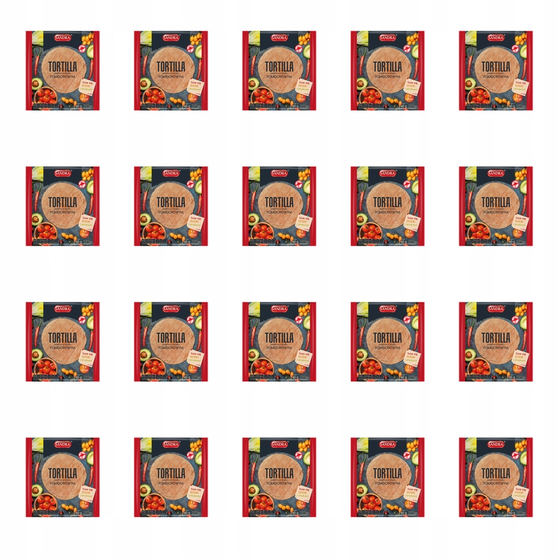 Tortilla pszenna o smaku pomidorowym Sandra 25cm (4szt) 240g X20
