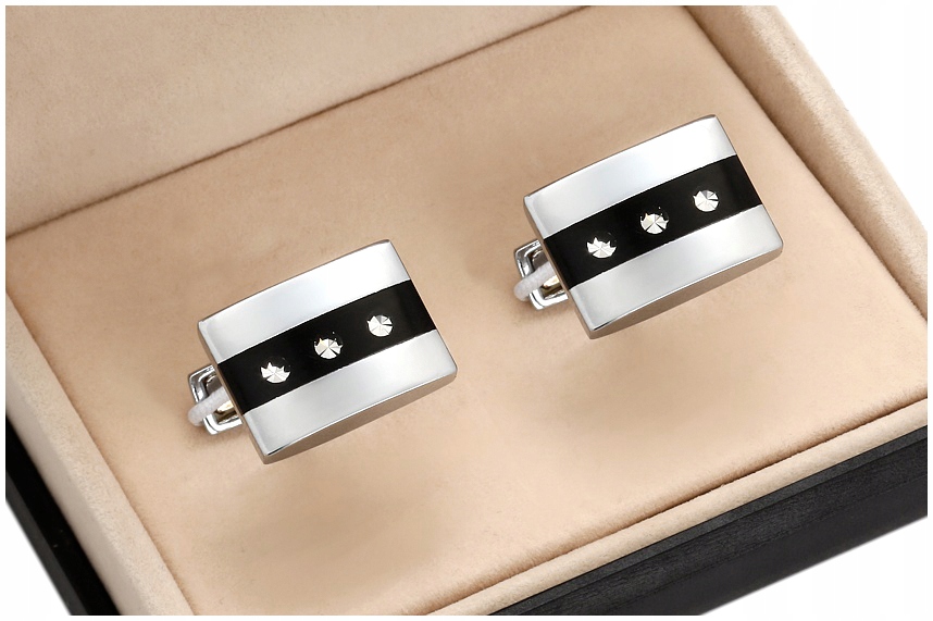 MODNE SPINKI do Mankietów Koszul + PUDEŁKO skp15-7 Wykończenie Rodowane