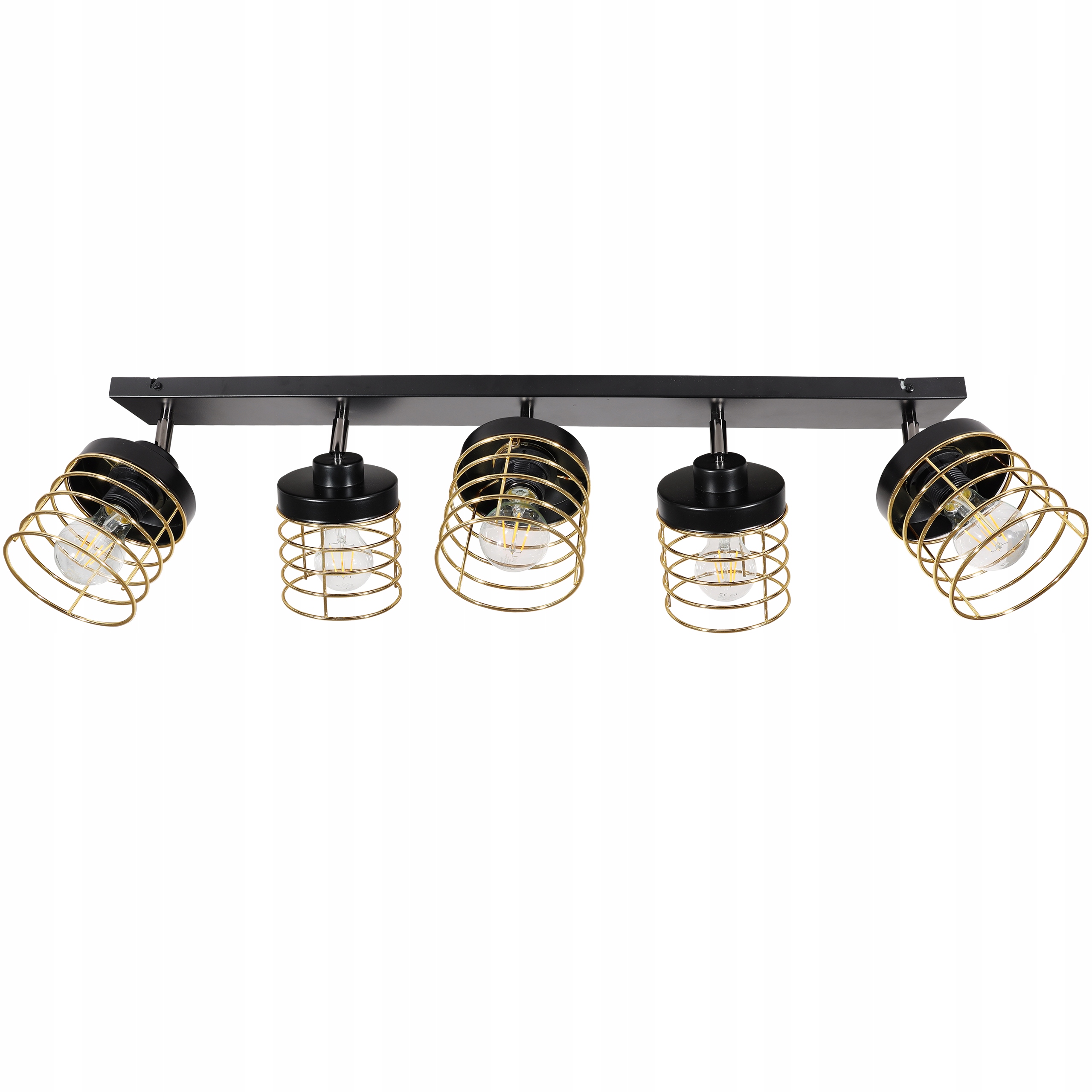 

Lampa Sufitowa Listwa Klosz Druciak Złoto Led