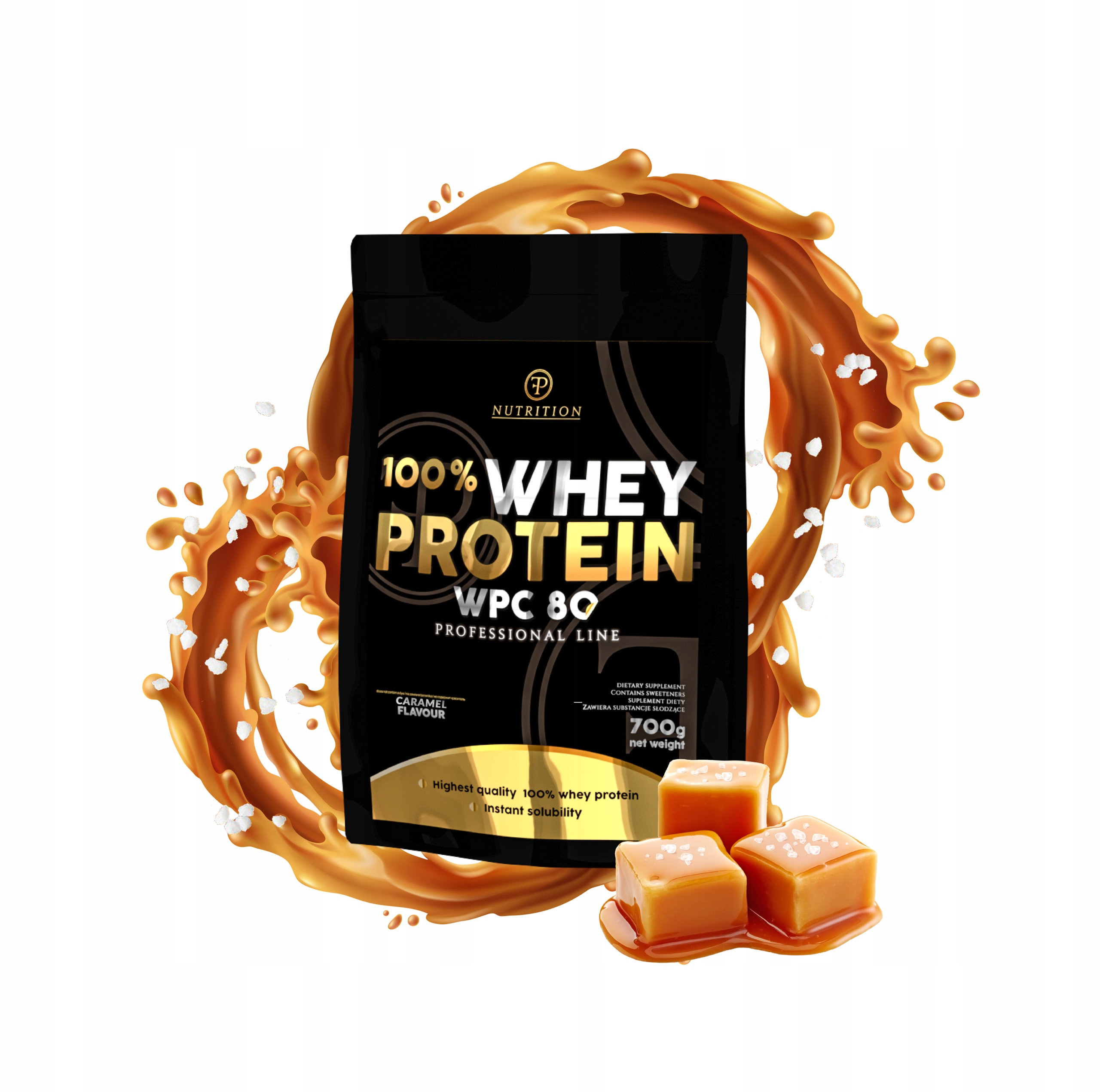 PF Nutrition Whey Protein WPC80 slaný karamel 700g