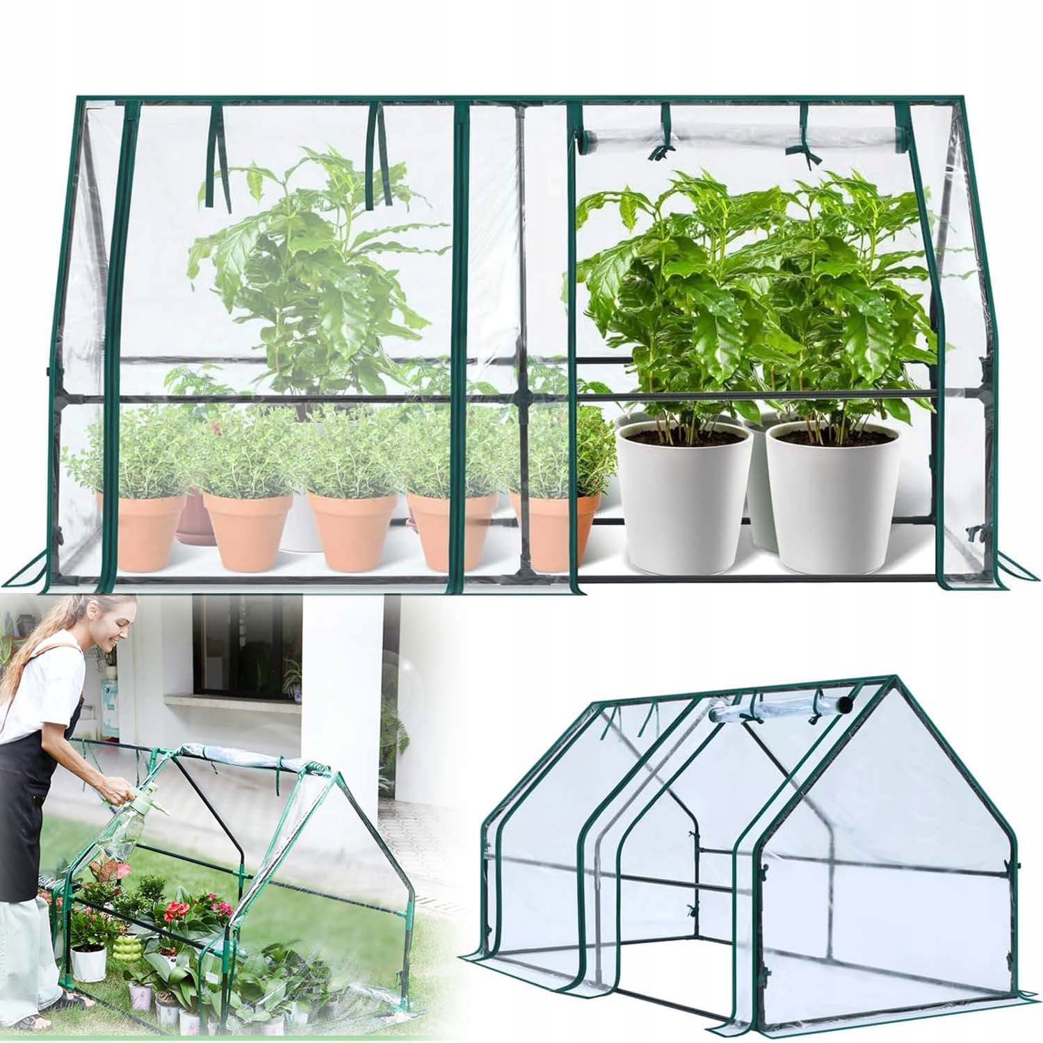 Mini Zahradní Skleník Balkonový Fóliový Tunel Stan 2 Komory Minitune