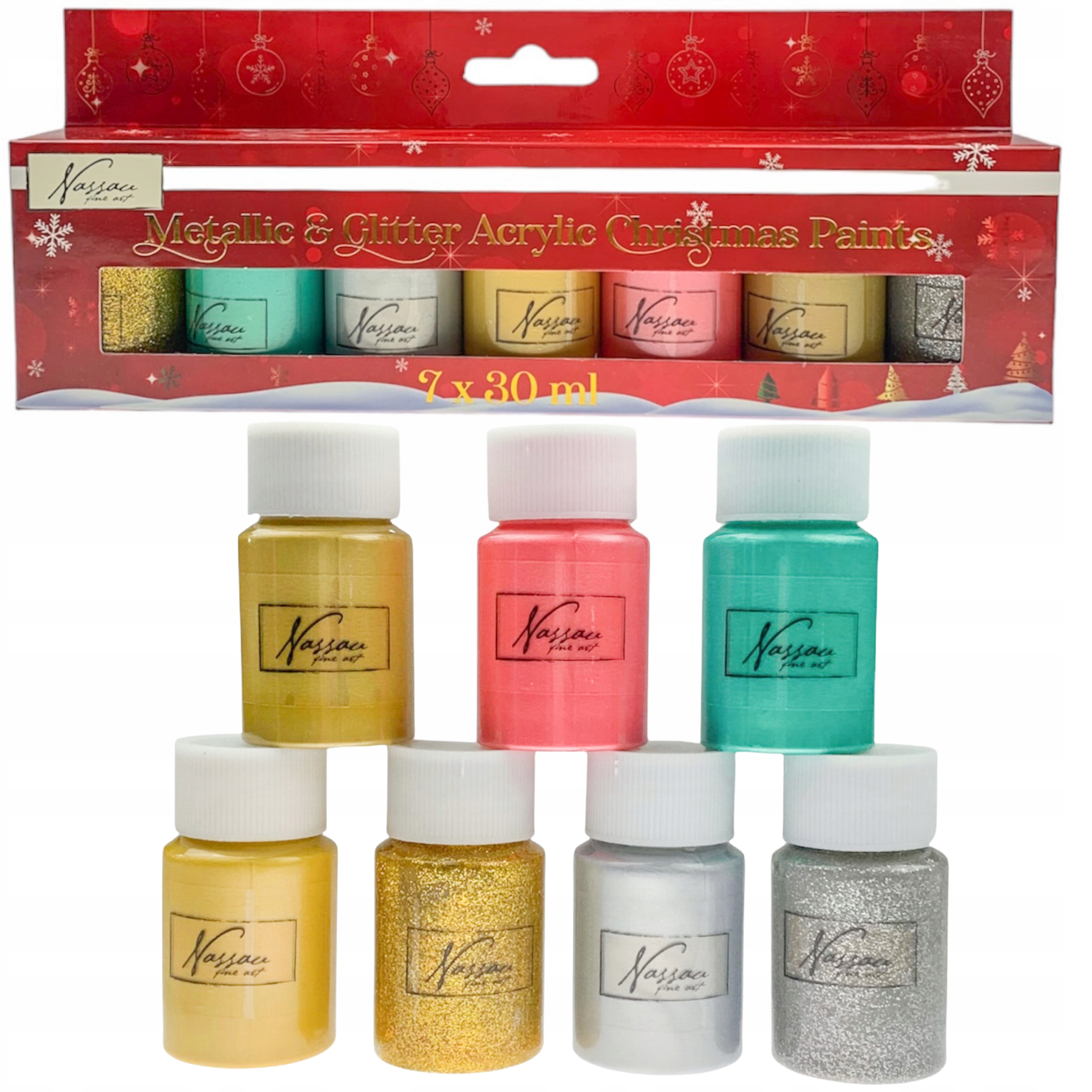 

Farby Akrylowe Metaliczne Zestaw Farb 7 Kol x 30ml