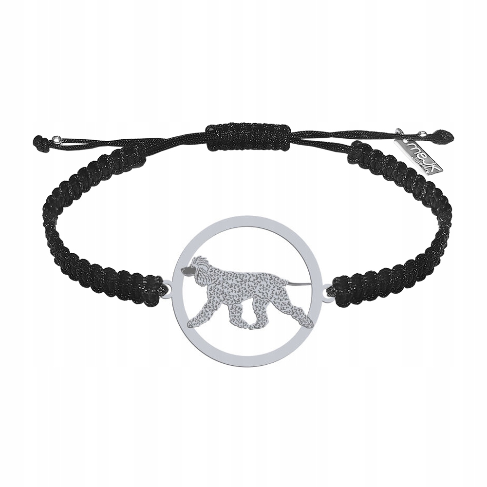 Stříbrný náramek Irský vodní španěl 925 Makramé Gravírování Bonus