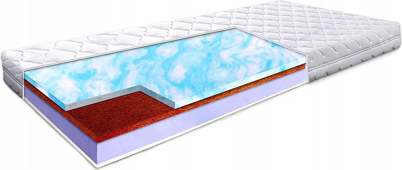 Materac piankowy 160x200 otulający marshmalo 19cm na kręgosłup kokosowy H3