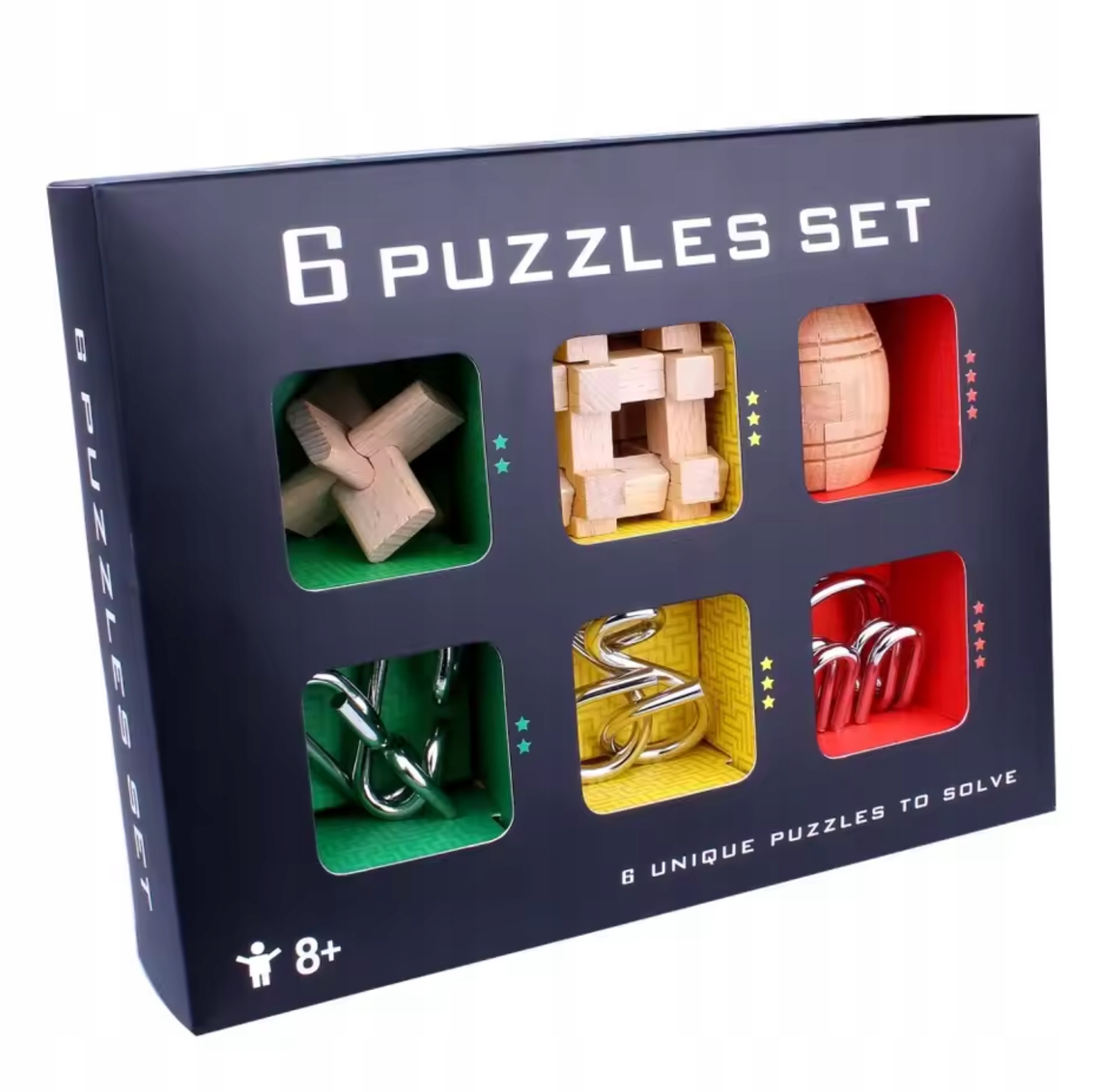 Łamigłówki logiczne Układanka puzzle zagadki gry 6szt