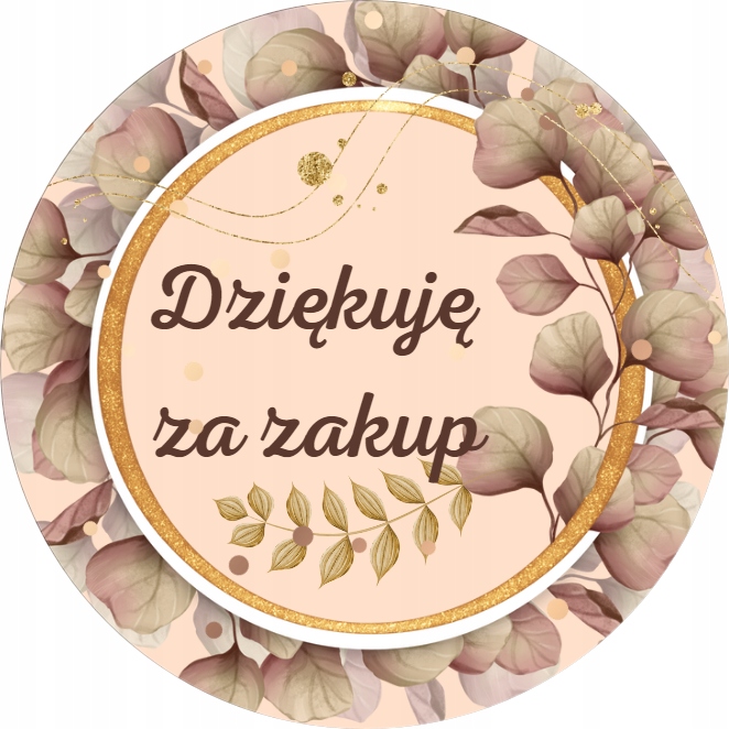 

Naklejki Dziękuję Za Zakup Wianek 5 CM 20 Szt