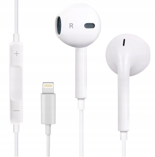 APPLE EARPODS SŁUCHAWKI LIGHTNING IPHONE 8 X XR 11 Kolor dominujący beżowy/brązowy