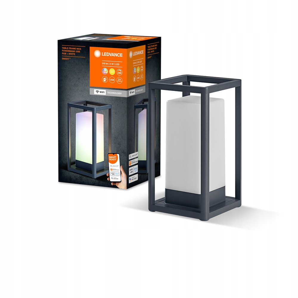 Stolová záhradná Led lampa akumulátorová 5W 270lm Rgbw Usb IP44 Smart+ WiFi