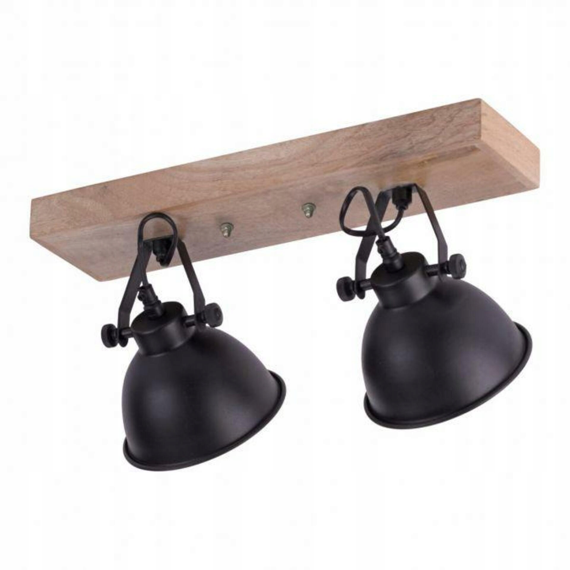 Dvojramenné nástenné a stropné svietidlo Just Light čierne kov/drevo retro E1