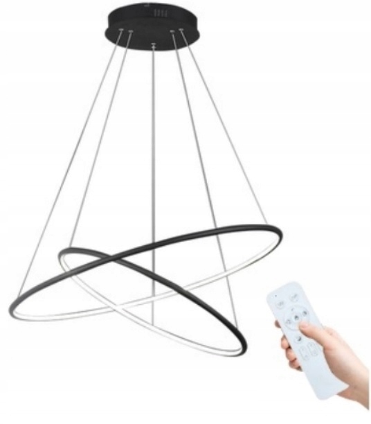 Lampa Wisząca Led 2 Ringi Sufitowa żyrandol 74W