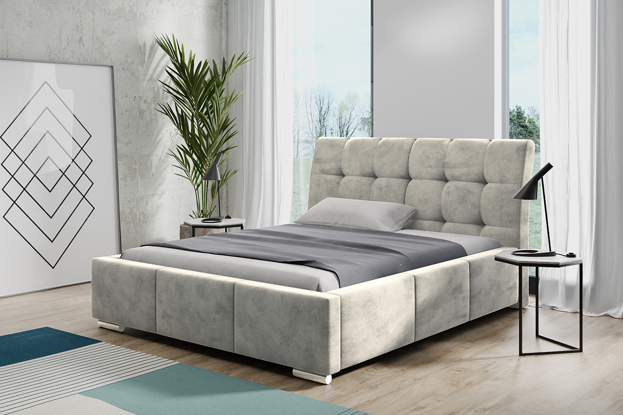 

Łóżko sypialniane tapicerowane 200x200 Materac