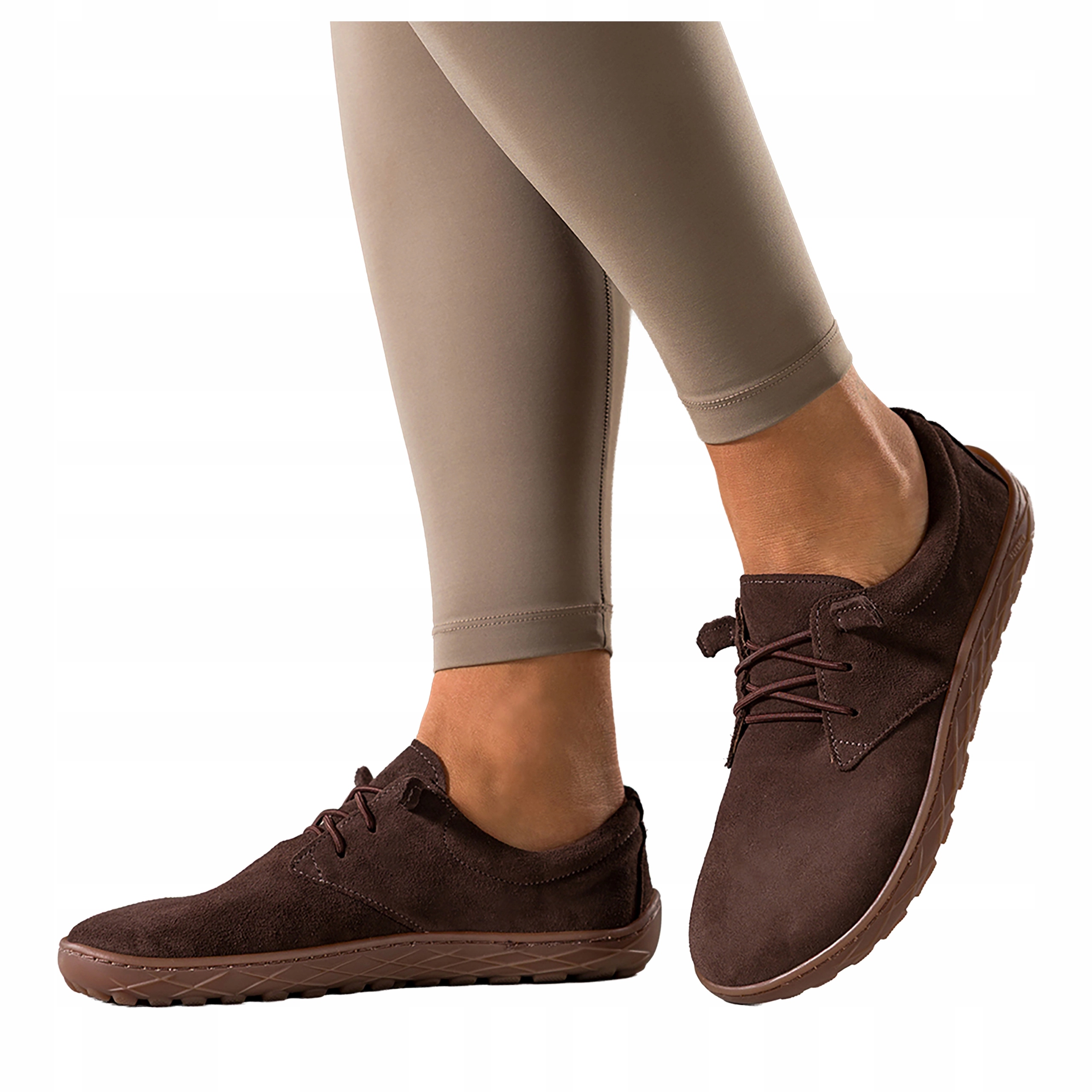 Čokoládové Boty Barefoot Dámské Kožené Elastické Šněrovací Modní vel. 38