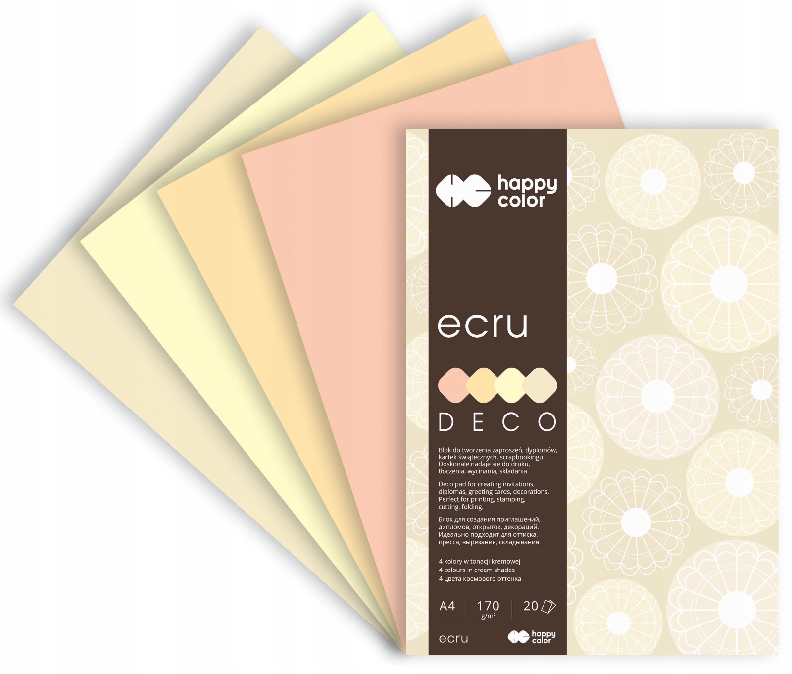 Happy Color BLOK DECO ECRU A4 170g 20 kartek